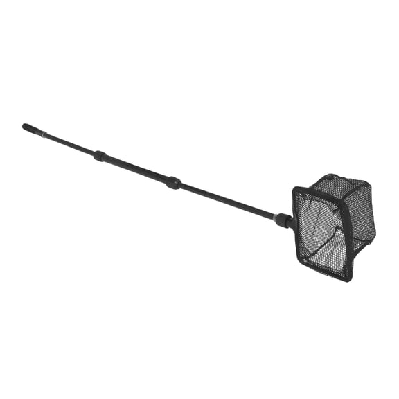 DEEPCRAFF Durable Black Fishing Landing Net with Supple Nylon Mesh and Retractable Telescopic Pole