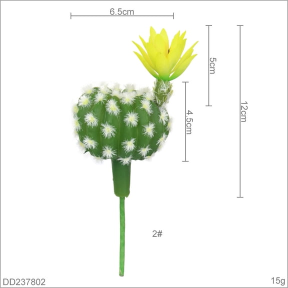 DEEPCRAFF Plastic Cactus Figurine, Green Artificial Succulent for Desk and Home, Low Maintenance