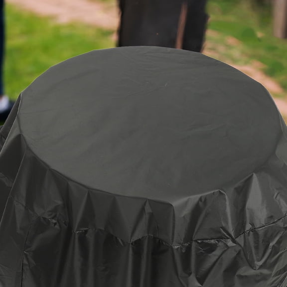 DEEPCRAFF Weather-Resistant Fire Pit Cover, Heavy Duty 210D Oxford Cloth, Outdoor Cooking , Black, 1 Set