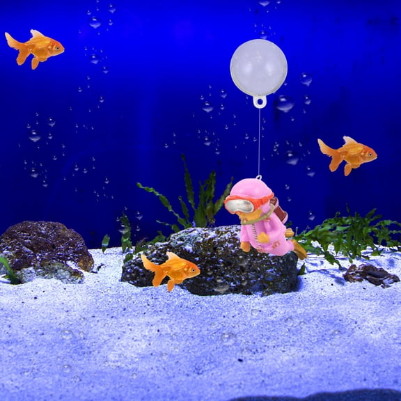DEEPCRAFF 4Pcs Floating Diver Ornament Resin Aquarium Decorations for Realistic Underwater Fish Tank Decor