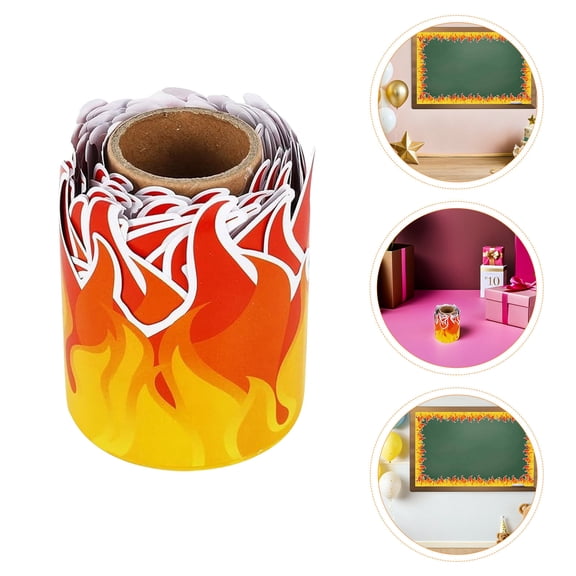 DEEPCRAFF Fire Die Cut Border Trim for Bulletin Boards, Classroom Decor, and Bonfire Party Decorations