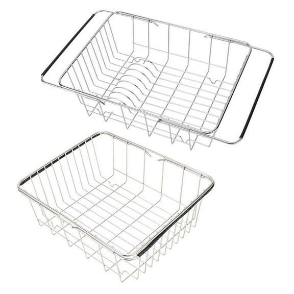 DEEPCRAFF Stainless Steel Dish Drainer Set for Kitchen Counter, Flat Net Design, , and Rust-Resistant