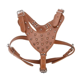 DEEPCRAFF Adjustable Brown PU Dog with Stainless Steel Buckle for Running Pitbulls and Terriers