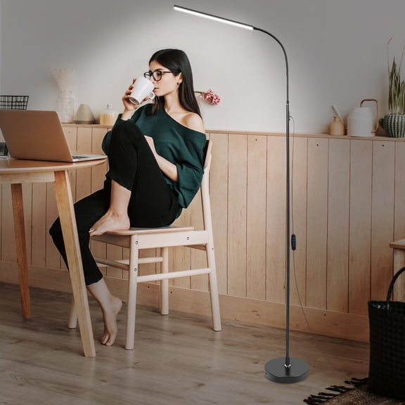 DEEPCRAFF Floor Lamps For Living Room Even Lighting Black 1Pcs