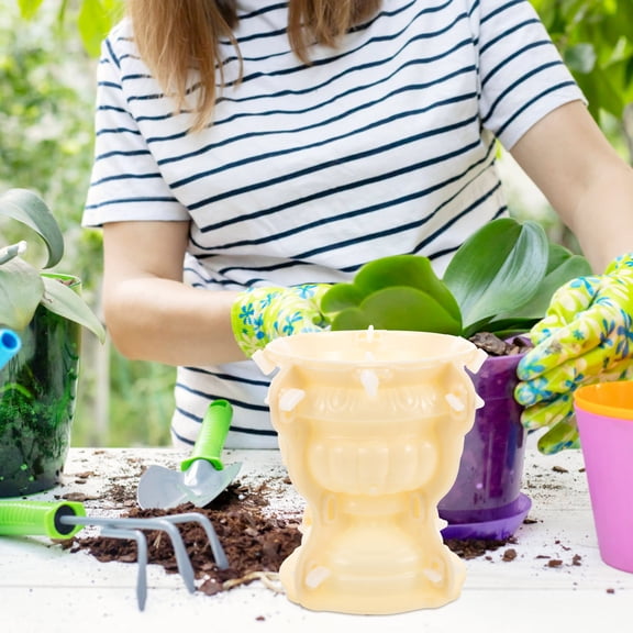 DEEPCRAFF DIY Flower Pot Mold, White Plastic, Easy to Clean and Demould for Creative Fun