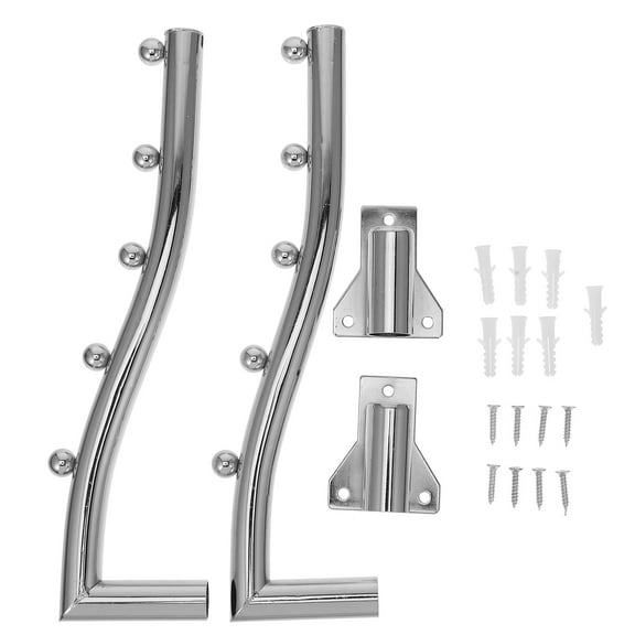 DEEPCRAFF Folding Coat Hanger 2Set Wall Mounted Drying Rack Silver Stainless Steel for Home Laundry Room