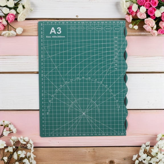 DEEPCRAFF Green Portable Cutting Mat with Ruler for Accurate Sewing, Fabric Crafting, and Projects