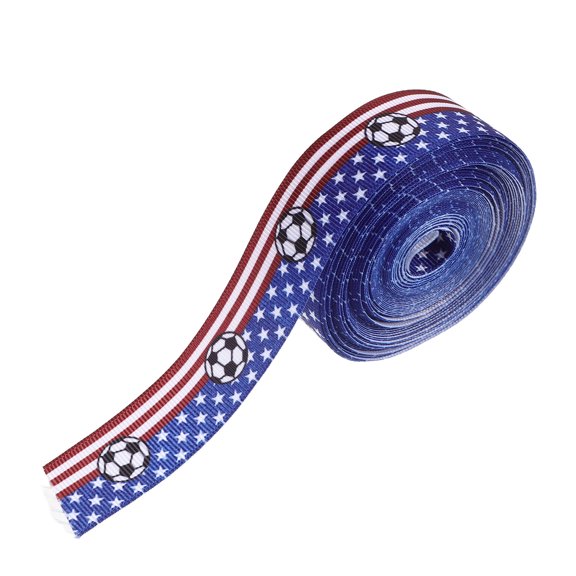 DEEPCRAFF Football Sports Team Ribbon with Wired Bow for Game Day Decor and Cheerleading Crafts