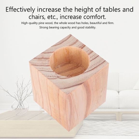DEEPCRAFF Wood Furniture Risers for Table Legs, Height Boosters and Protectors, Light Brown, and Stable Support