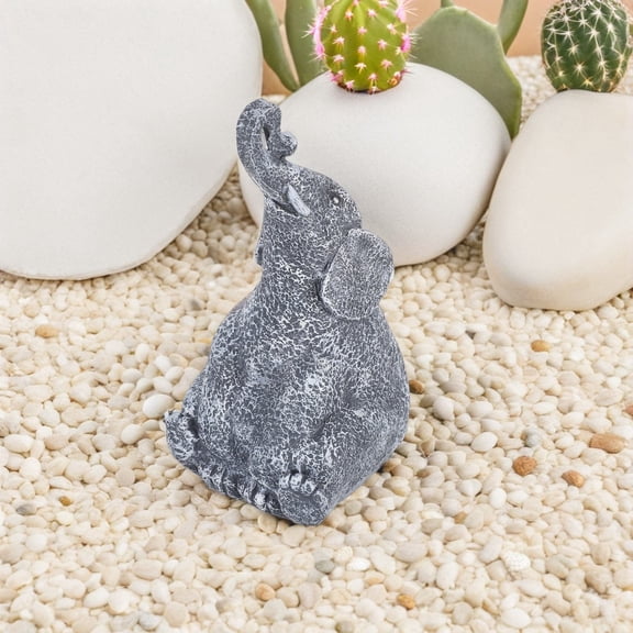 DEEPCRAFF Grey Resin Elephants Shaped Hidden Key Box Outdoor Decorative Safe Box Weather Resistant Key Hider
