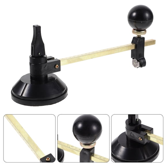 DEEPCRAFF Glass Cutting Compass Cutter, Black Metal Alloy, Precision Tool for Range Hood Hole Cutting, 1 Set for Accurate Measurements