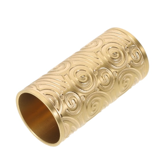 DEEPCRAFF Ornate Golden Brass Handrail End Caps Round Tube Post Finials for Decorative Fence and Staircase