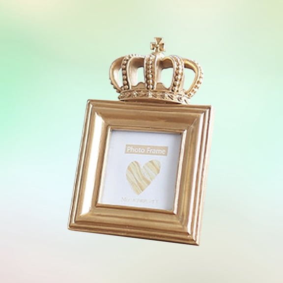 DEEPCRAFF Golden Crown Resin Picture Frame for Standing Display and Home Decoration