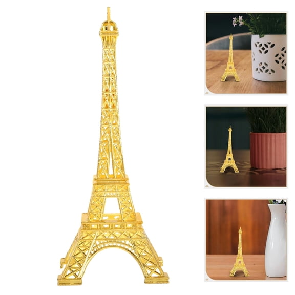 DEEPCRAFF Vintage Eiffel Tower Decoration Zinc Alloy Metal Model for Home Desktop Decor Golden Tone