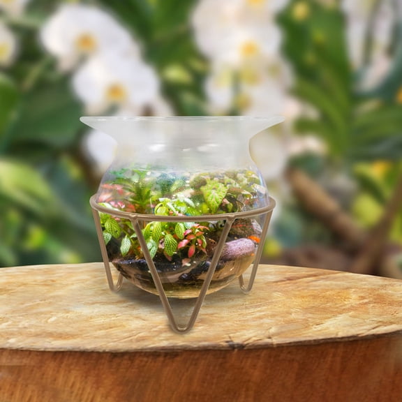 DEEPCRAFF Golden Iron Gazing Globe Stand for Garden Sphere Display with Stable Base and Easy Installation