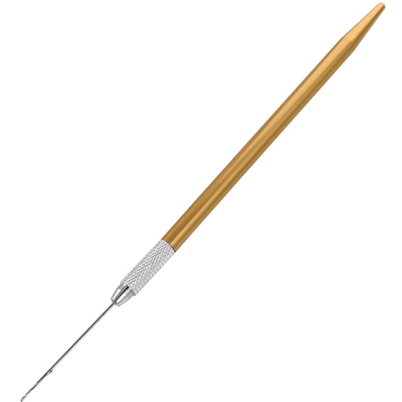 DEEPCRAFF 1Set Reusable Dreadlocks Crochet Needle with Comfortable Grip and Golden Metal Rod for Home Use