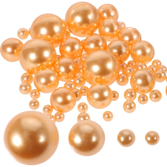 DEEPCRAFF Golden Plastic Vase Beads for DIY Decor Filler Ideal for Weddings Showers Home Decor 125pcs