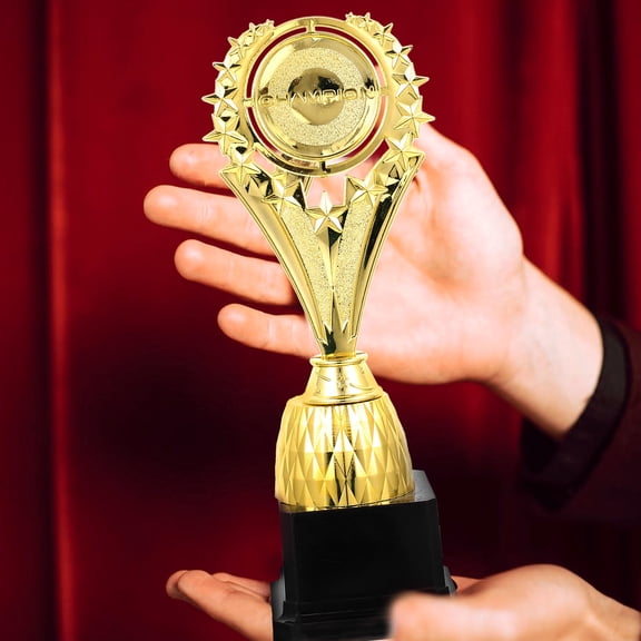 DEEPCRAFF Competition Trophy Award in Golden Plastic Ideal for Prize and Decoration