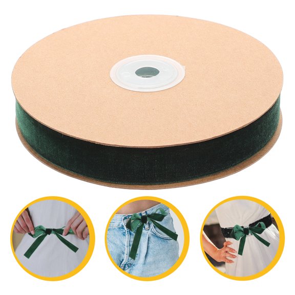 DEEPCRAFF Green Fluffy Festival Craft Ribbon for Wrapping Hair Accessories and Garment Edging