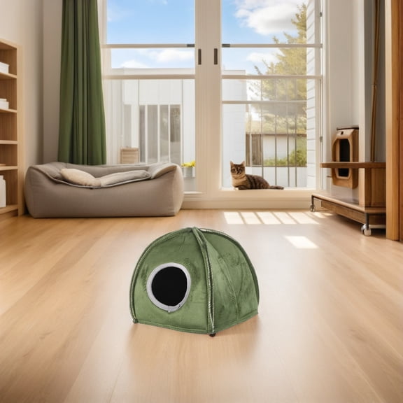 DEEPCRAFF Green Plush Winter Warm Pet Nest Cave for Hamster and Small Animals