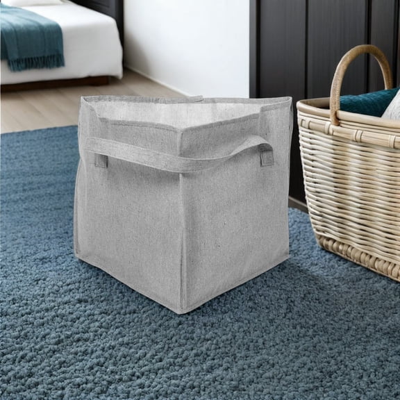 DEEPCRAFF Grey Fabric Triangle Clothes Hanger Storage Bag with Handles for Space-Saving Wardrobe Organization and Easy Storage