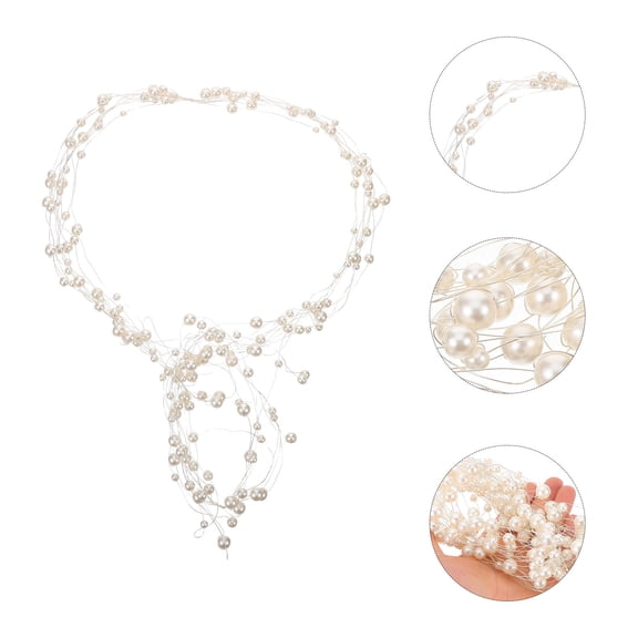 DEEPCRAFF Bridal Hair Pieces Flower Headband White Silk Gauze 1Set