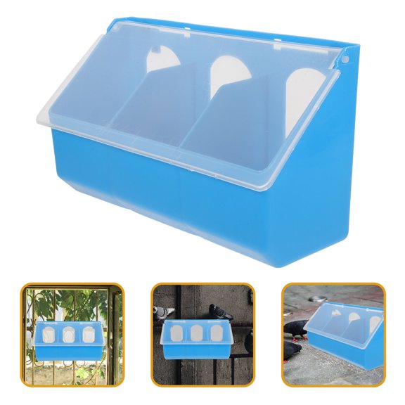 DEEPCRAFF Anti-ter Sky-Blue Plastic Hanging Bird Feeder, Ideal for Small Pet Birds