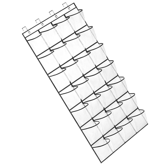 DEEPCRAFF Hanging Door Storage Organizer Bag White Multi-Layer Mesh Design for Efficient Home and Office Organization