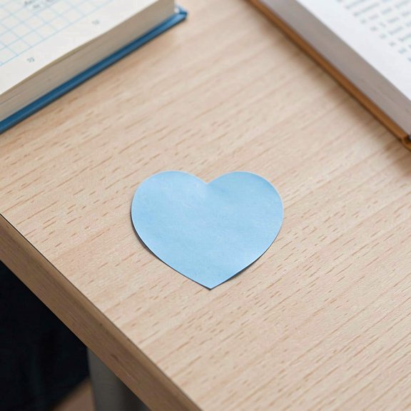 DEEPCRAFF Heart Shaped Sticky Memo Notes Assorted Colors with Gentle Adhesive for Office Use