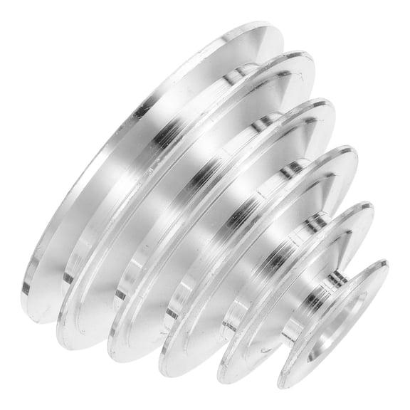 DEEPCRAFF Plated Silver Aluminum Alloy Bore Belt Pulley Wheel with Multigroove Step Design for Heavy Duty Bench Drill Press