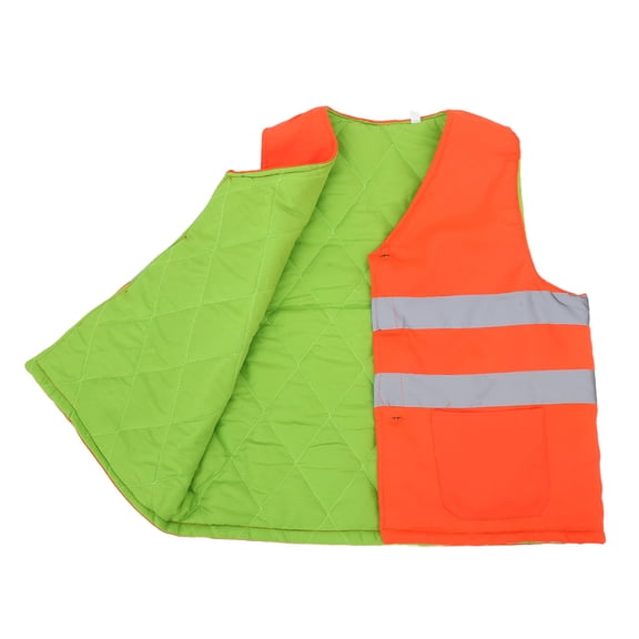 DEEPCRAFF High Visibility Orange Reflective Vest with Insulation for Sanitation Worker Winter Safety
