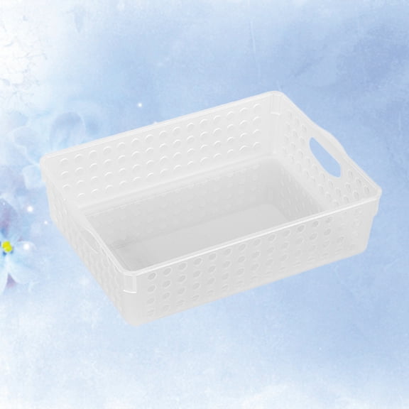 DEEPCRAFF Desktop File Storage Box Storage Basket Plastic White for Office 1Pcs