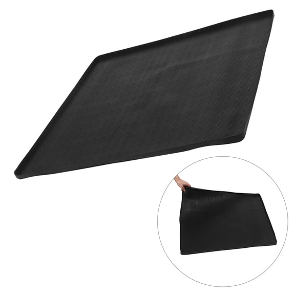 DEEPCRAFF Black Silicone Laundry Mat for Washer and Dryer with Leak-Proof Raised Edges, Home Appliance Protector
