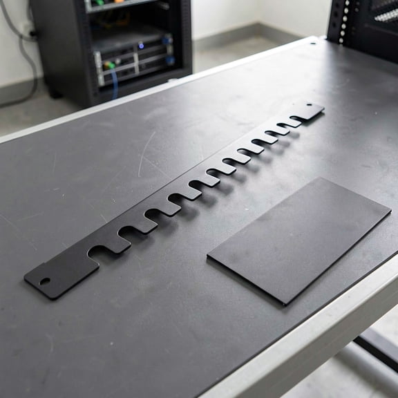 DEEPCRAFF Metal Rack Cable Organizer Panel Black for Highdensity Rack Environments