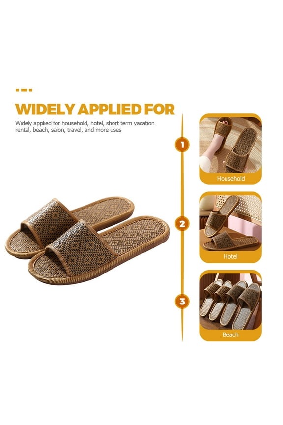 House Shoes 1 Pair Rattan Woven for Home Environment Non-slip and Breathable