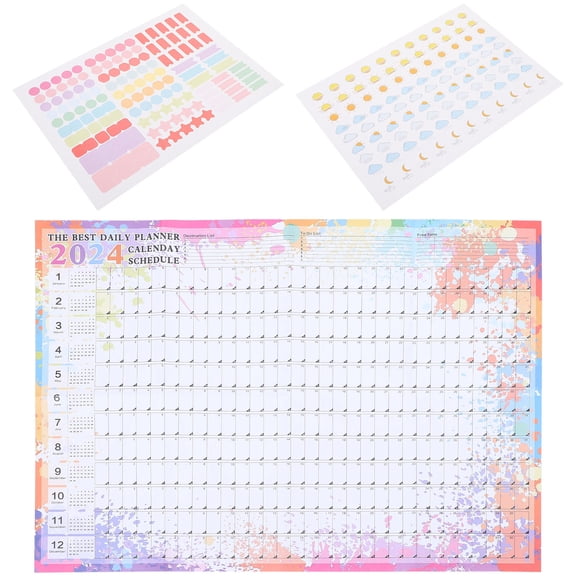 DEEPCRAFF Assorted Color Vintage Style Wall Calendar Monthly Hanging English Calendar for Home