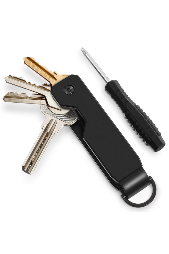 Men's Black Key Holder for Keychain, Stylish Design, 1 Set Key Organizer Accessory