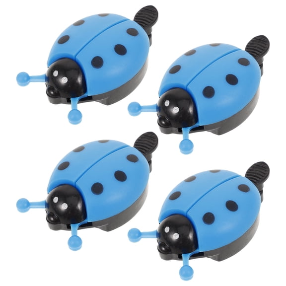 DEEPCRAFF Kids Bike Bells 4Pcs Blue Ladybug Shape for Scooter and Tricycles with Loud Sound