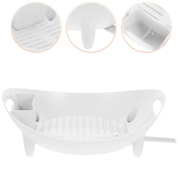 DEEPCRAFF Kitchen Dish Drying Rack White for Organized Storage and Quick Drying of Tableware and Utensils