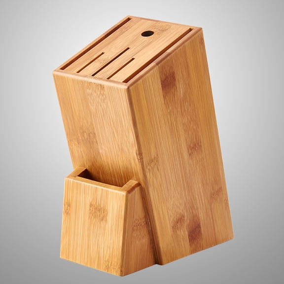 DEEPCRAFF Kitchen Rack Bamboo Block Holder in Light Brown for Organizing Cutting Tools