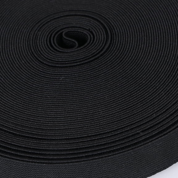 DEEPCRAFF Knitting Elastic Band in Black Polyester for Versatile Durable Sewing Applications