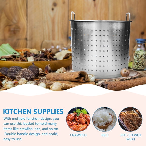 DEEPCRAFF Large Stainless Steel Leaky Stock Pot for Cooking Crawfish and Stewing Meat At Home