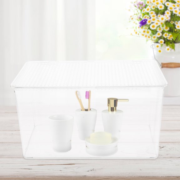 DEEPCRAFF Sturdy Clear Pet Storage Box for Convenient Desk Organization