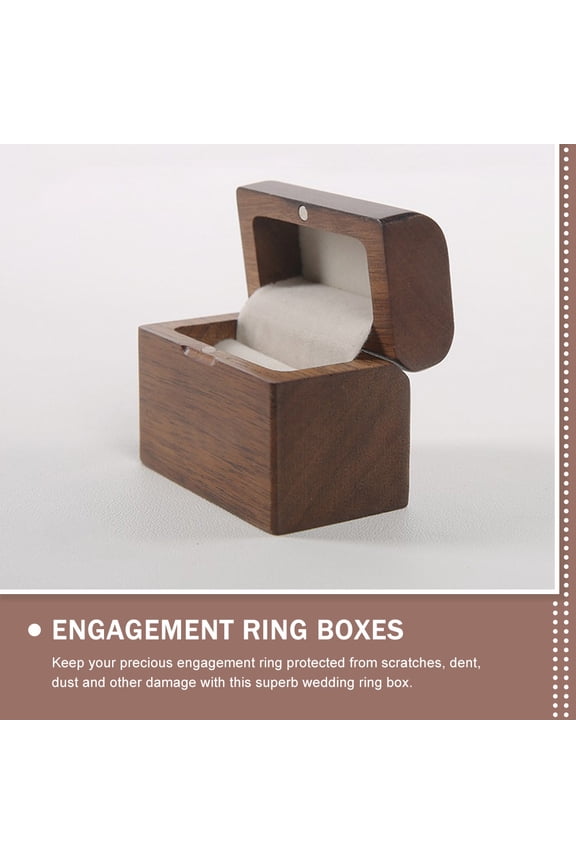 Wooden Proposal Ring Box with LED Light Protective Wedding Ring Holder