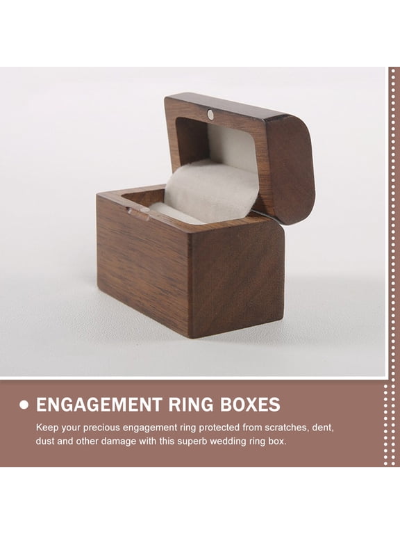 Wooden Box with LED Light for Secure Engagement Storage and Elegant Proposal Presentation