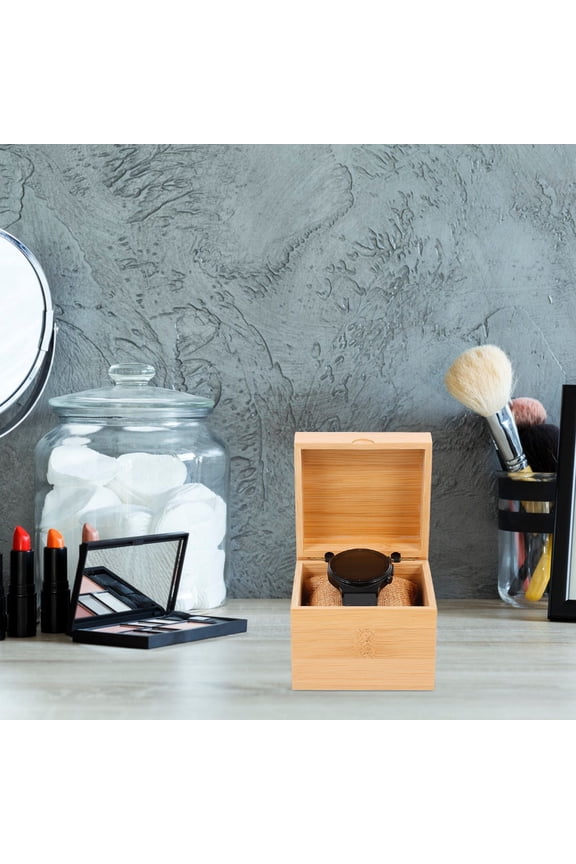 Light Brown Wooden Watch Box Durable Storage Organizer with Elegant Portable Design for Display and Travel