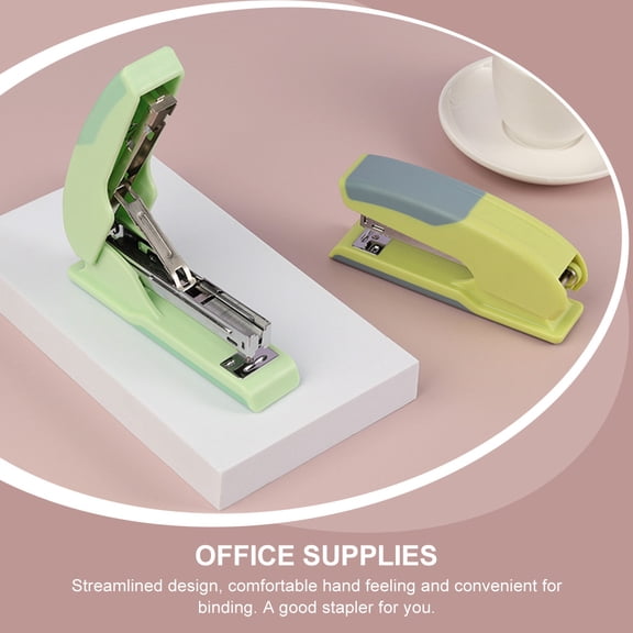 DEEPCRAFF Light Green Small Stapler for Home Office Use, Plastic Desktop