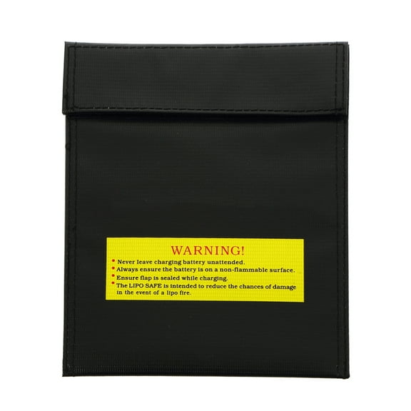 DEEPCRAFF Black Fiberglass Fireproof Charging Bag for Lipo Batteries Safe Storage