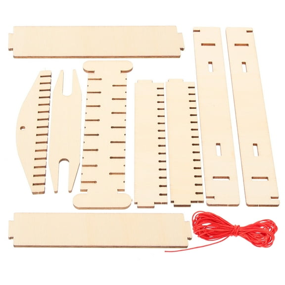 DEEPCRAFF 1 Set Kids Weaving Kit Wooden Beige Indoor Play Creative Activities