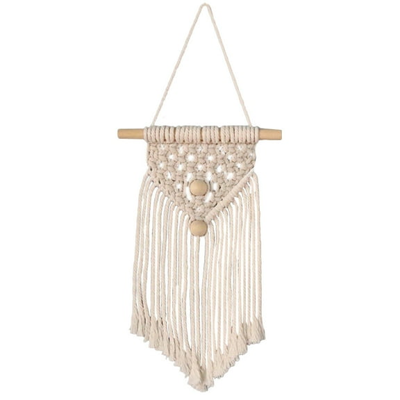 DEEPCRAFF Beige Bohemian Woven Tapestry Macrame Wall Hanging Home Bedroom Decor